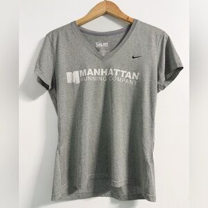 Nike Dri-FIT Tee | Women’s L | Gray V-Neck Running Shirt | College Gym Capsule